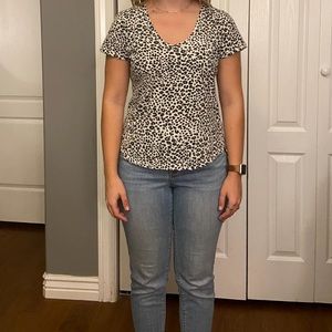Black and white cheetah shirt